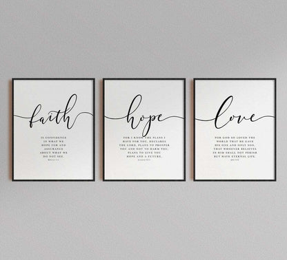 Faith, Hope, Love, Bible Verse Canvas