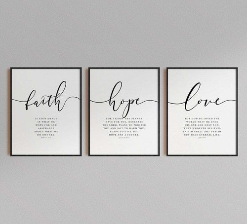 Faith, Hope, Love, Bible Verse Canvas