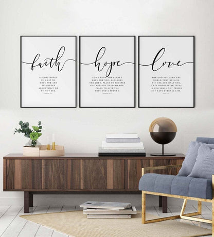 Faith, Hope, Love, Bible Verse Canvas